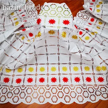 

African bazin riche fabrics 2020 high quality lace cotton dry basin riche brode embroidery guinea brocade fabric y69-46