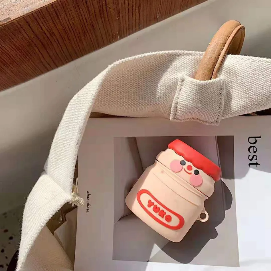Чехол для AirPods с 3D рисунком молочной кислоты, бактерии, смайлик, чехол для Airpods 2/i10/i11TWS, защитная крышка, крючок карабина