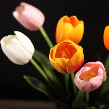 

Artificial Flower 10 pcs High Quality PU Real Touch Tulip Fake Flower for home decor