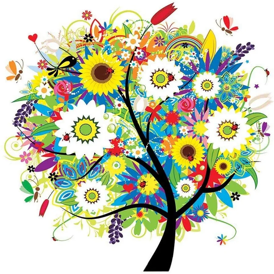 Алмазная картина 5D полностью круглая &quotмультяшное дерево&quot стразы вышивка распродажа мозаика крестиком