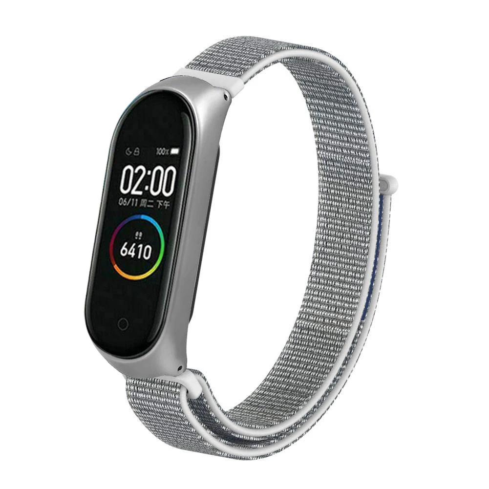 Умный браслет на запястье нейлоновый ремешок для Xiaomi mi Band 3 4 mi Band 4 3 ремешок металлический браслет корпус из нержавеющей стали ремешок на запястье - Цвет ремешка: White