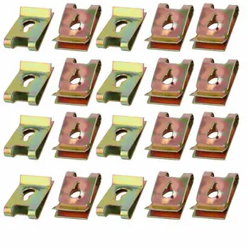 

20pcs Spring Steel Speed Fastener U Nut Clip Brass Tone for M5 ST4.8 Screw