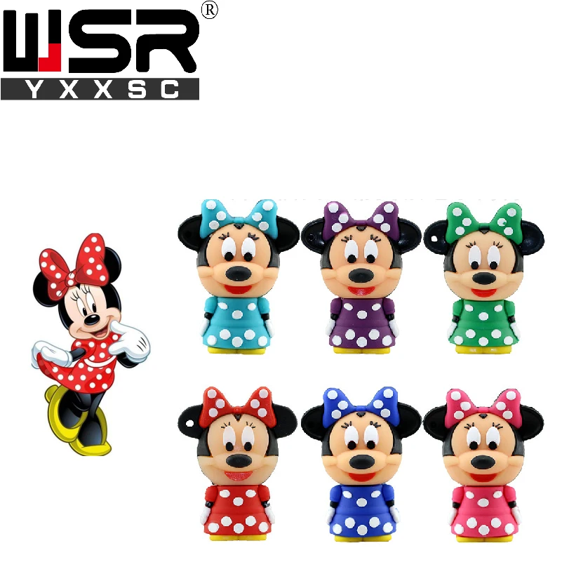 Cratoon Minnie Mickey usb2.0 Флешка 4 ГБ 8 ГБ 16 ГБ фактическая емкость usb Флешка 32 Гб 64 Гб мини милые водонепроницаемые подарки для детей