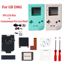 Kit schermo LCD DMG IPS con guscio pre-tagliato personalizzato per GB DMG retroilluminazione a colori retrò ad alta luminosità 36, nessun taglio necessario