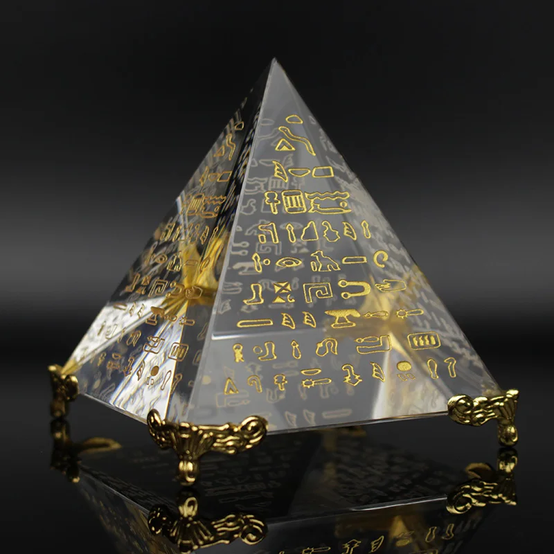 Unique Energy Healing Feng Shui Egypt Egyptian Crystal Clear Pyramid Chakra Ornament Home Decor Living Room Decoration
