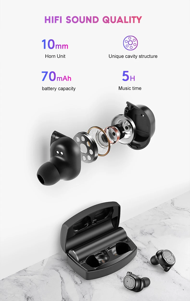 TWS 8 plus Беспроводные Bluetooth 5,0 наушники водонепроницаемые спортивные наушники шумоподавление стерео гарнитура для телефонов ПК