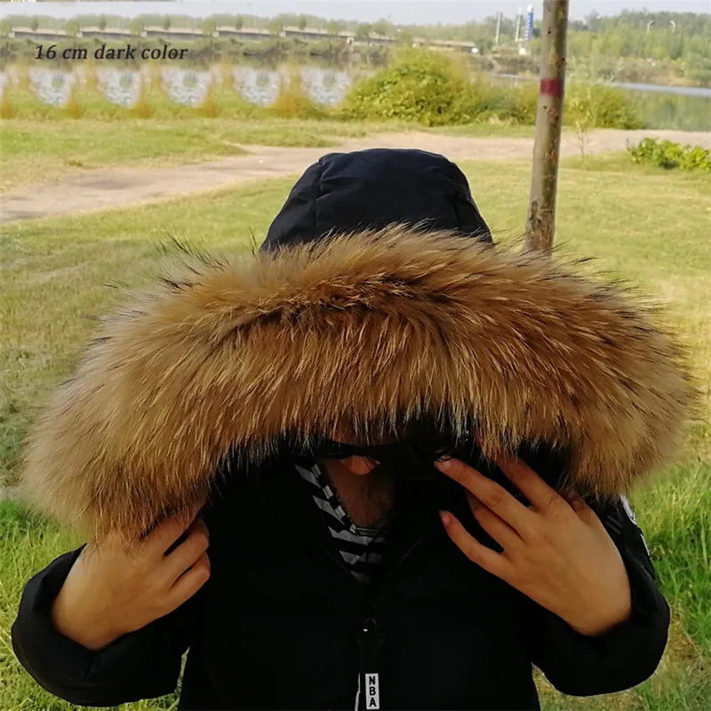 Dark khaki Натуральный мех, зима, новинка, натуральный мех енота, воротник и шарф, модное женское пальто, шарф, модный воротник, шапка - Цвет: Dark khaki
