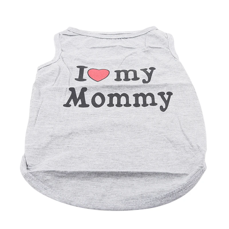 mom XL Милая собака Кот рубашка с рисунком «собаки» Pet Костюмы сезон: весна–лето дышащий жилет для кошек небольшой для собачек-Мопсов котенок наряд - Цвет: mom XL