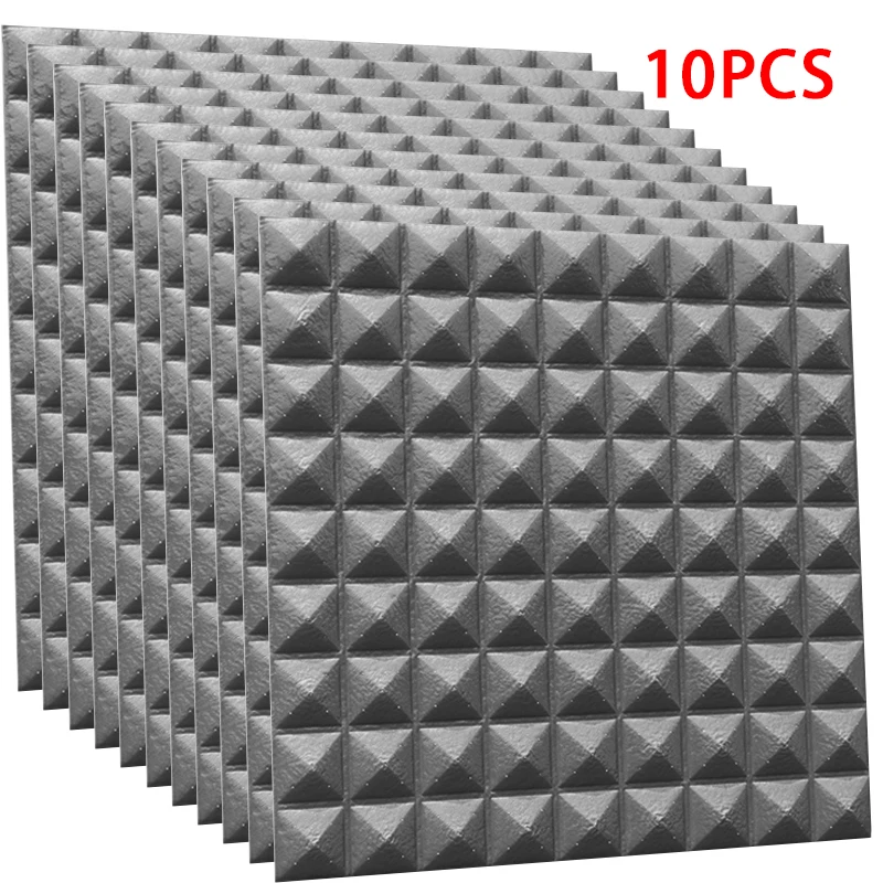 10 шт. пенопластовые 3D кирпичные настенные наклейки Самоклеящиеся DIY обои плитка настенные наклейки для панели фон Декор для спальни - Цвет: Gray