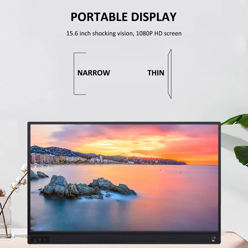 15,6 дюймовый портативный монитор HDMI 1920x1080 HD ips дисплей компьютера светодиодный монитор с кожаным чехлом для PS4 Pro/Xbox/Phone