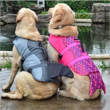 

Adjustable Pet Dog Swimming Life Jacket Buoyancy Aid Float Vest Lifesaver Aid Dogs Life Vest Shark Pets Jacket Swimming Clothes