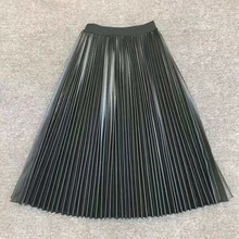 Новая женская модная сексуальная однотонная плиссированная юбка из замши 1220