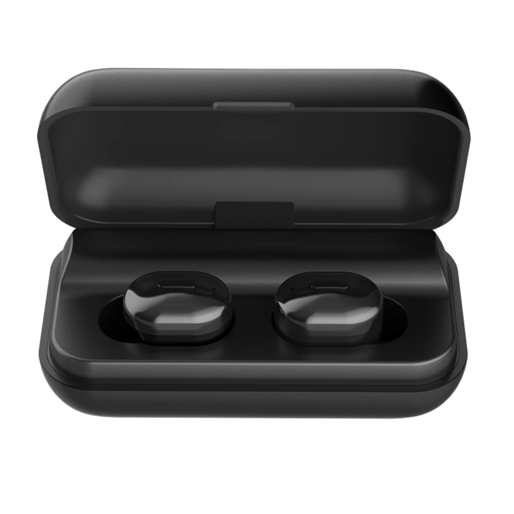 Black 2 шт. Bluetooth наушники TWS T1 профессиональная гарнитура 5,0 беспроводные наушники 3D стерео громкой связи с микрофоном наушники Водонепроницаемая зарядная коробка - Цвет: Black