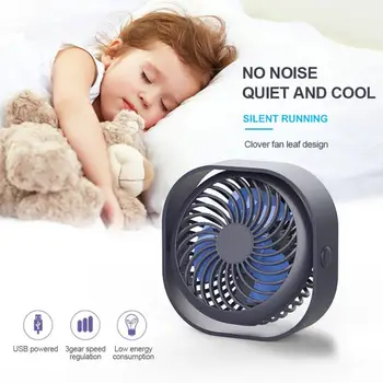 

Three-blade USB Small Fan Three-speed Adjustable Portable Creative Mini Summer Cooling Rechargeable 360 Degree Rotation Fan