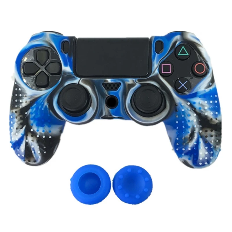 8 цветов Противоскользящий силиконовый чехол для sony playstation Dualshock 4 PS4 DS4 Pro тонкий контроллер и ручка - Цвет: MC3