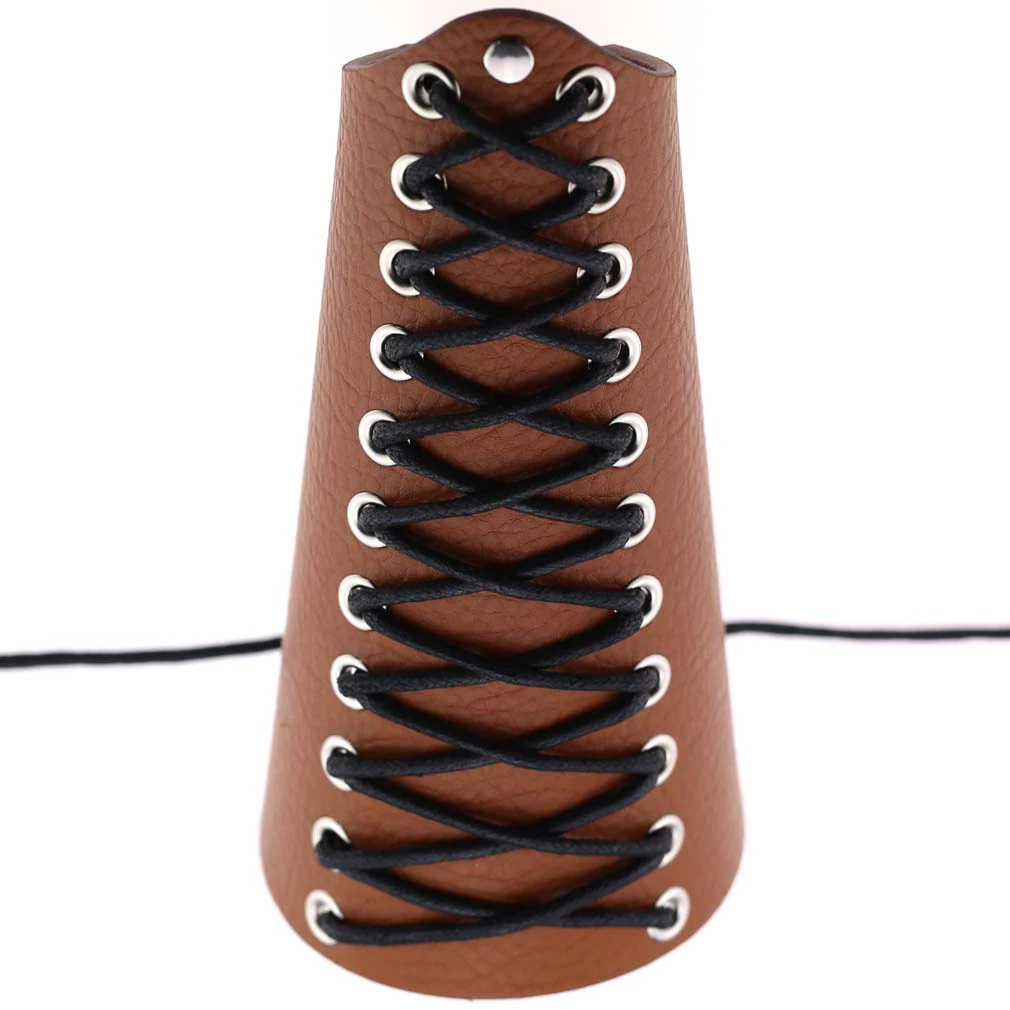 Light coffee color Защитные инструменты для рук, для стрельбы из лука, для косплея, для рук, кожа, воск, веревка, нарукавник, аксессуары, регулируемые манжеты - Цвет: Light coffee color