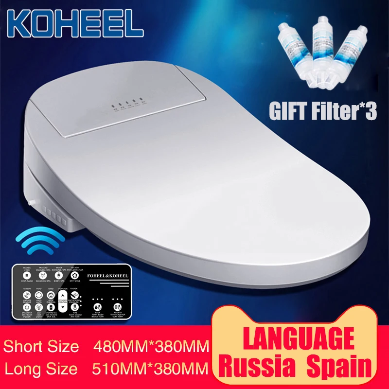 KOHEEL Smart Bidet heated toilet seat Led Light Wc smart toilet seat