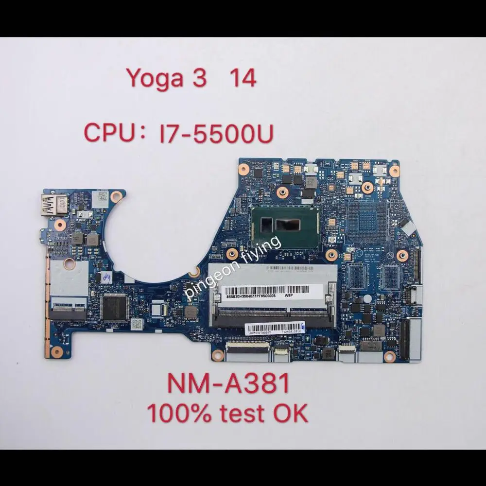Applicable to YOGA3-14 notebook motherboard I7-5500U UMA number NM-A381 FRU 5B20H35599 5B20H35602 5B20H35614 | Компьютеры и офис