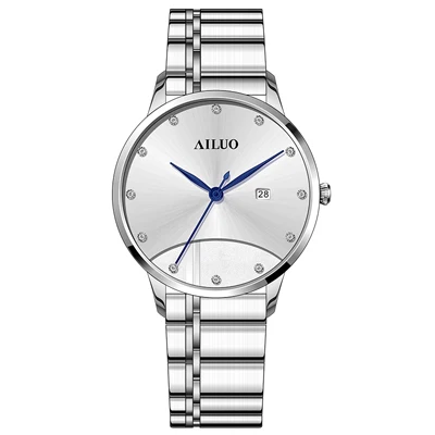 Silver Woman Франция люксовый бренд AILUO пара часы Япония Miyota Кварц женские наручные часы с сапфирами алмаз reloj mujer A7098W - Цвет: Silver Woman