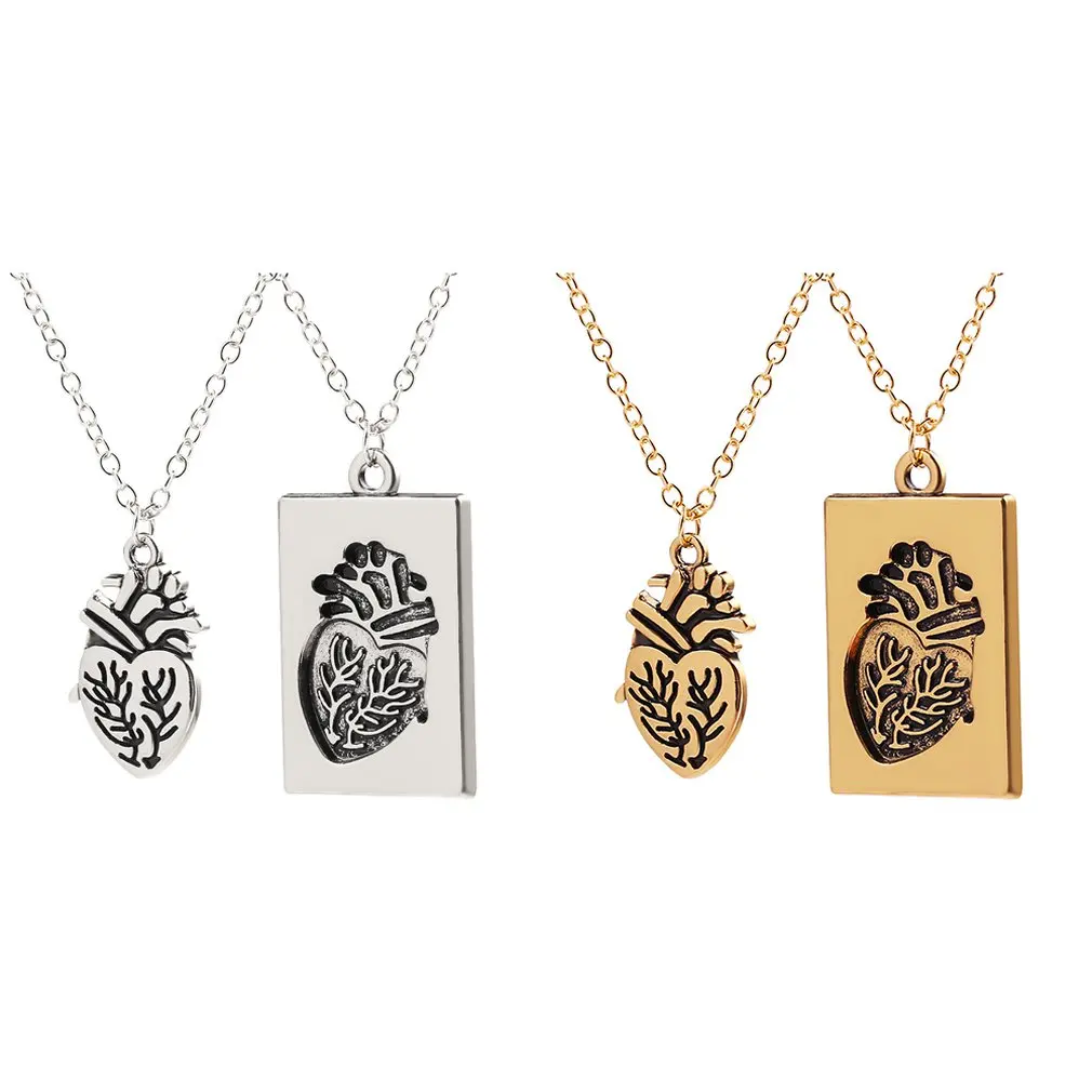 

A Pair Fashion Personality Jewelry Heart Necklace Couple Alloy Necklace Plating Plice Pendant Necklace For Valentine's Day Gift