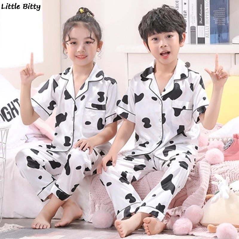 子供用のサテンスパジャマ 動物の絵が描かれたパジャマ 夏のショートセット Pajama Sets Aliexpress 子供用のサテンスパジャマ 動物の絵が描かれたパジャマ 夏のショートセット Pajama Sets Aliexpress