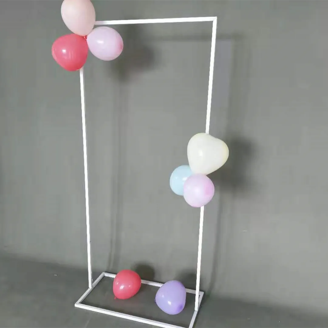 Wedding Props Balloon Arch, Iron Gold Square Arch Flower Stand, Wedding Stage Background Frame Decoration, Welcome Sign