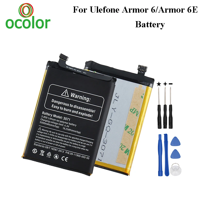Ocolor для Ulefone Armor 6 аккумулятор 5000 мАч запасной резервный аккумулятор большой емкости+ инструменты для Ulefone Armor 6E аккумулятор для телефона