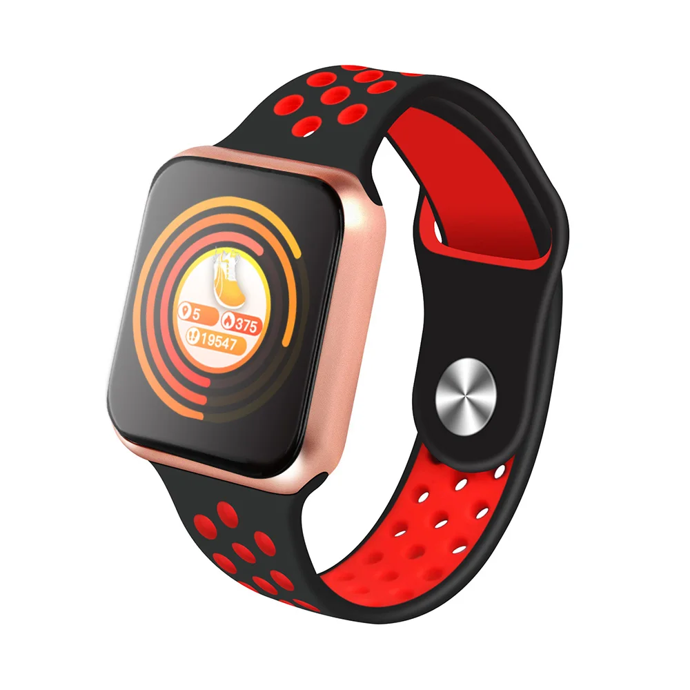 Red Модные Смарт-часы F8, Bluetooth, пульсометр, кровяное давление, кислород, Minitor, шагомер, монитор сна, звонки, напоминание, Bluetooth 4,0 - Цвет: Red