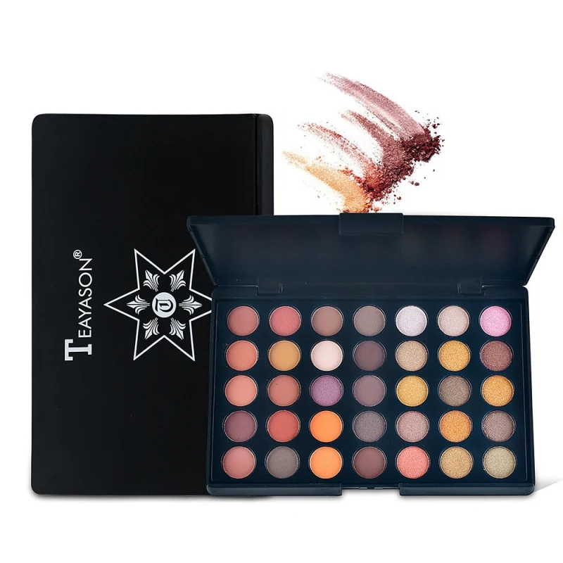 35 Colors Pearl Matte Eyeshadow Orange Color Earth Color Eyeshadow Tray Mix Is Not Easy To Remove Makeup Pro