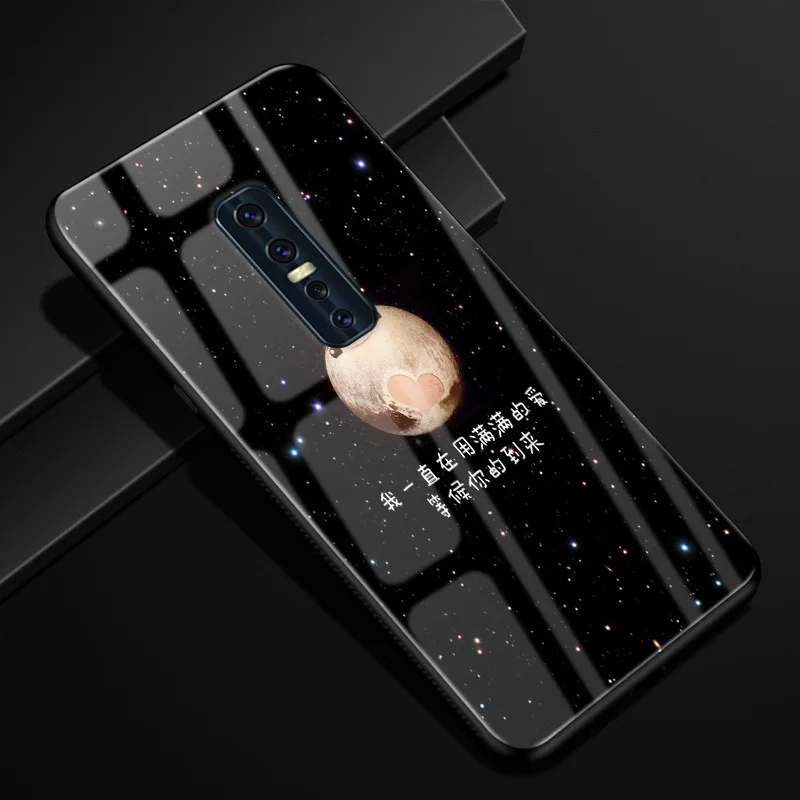 14 ДЛЯ Vivo V17 Pro Чехол PC Пластиковый стеклянный чехол для телефона черный ТПУ бампер чехол для Vivo V17 Pro 1909 V17Pro ЧЕХОЛ ДЛЯ Vivo V 17 Pro - Цвет: 14