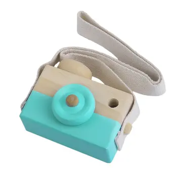 

Baby Toys 3 Colors Cute Wooden Toy Camera Kids Girls Boys Creative Neck Camera Photo Props Decor Great Gift Toys for Children