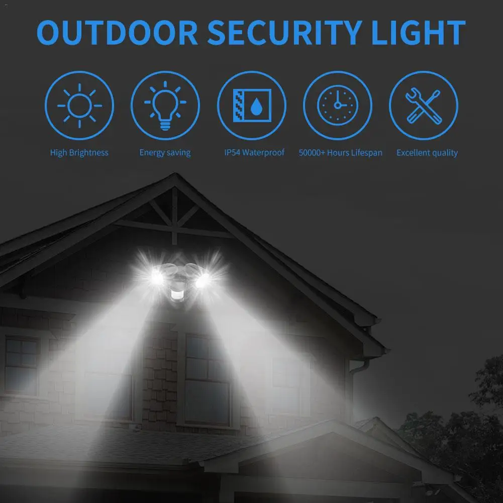 Human Body Induction LED Wall Lamp Double Head Induction 2*12W Security Light For Courtyard Corridor Aisle Staircase Garage