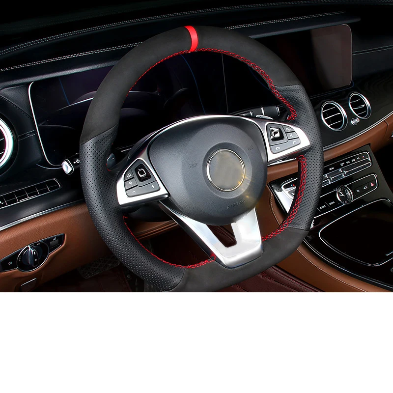 Lsrtw2017 крышка рулевого колеса автомобиля из натуральной кожи для Mercedes Benz салонные аксессуары