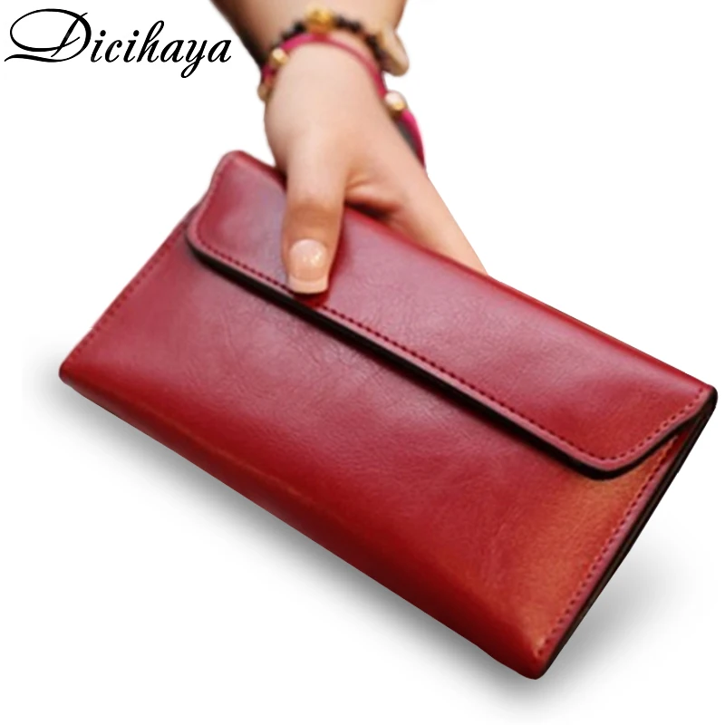 Clutch Wallet DICIHAYA Purse-Bag Card-Holder Portomonee-Clamp Female Handy Long Fashion