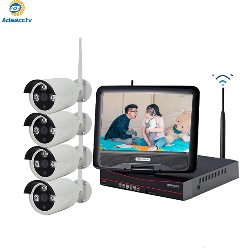 Wireless NVR Kits 10&quot LCD display HD outdoor security 2MP IP Camera video surveillance wifi cctv camera system | Безопасность и