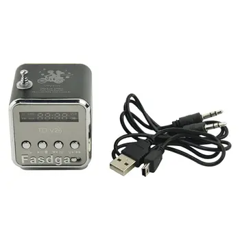 

Fasdga TD-V26 Portable Mini Speaker with Digital and Micro-SD / TF / USB / FM - Black