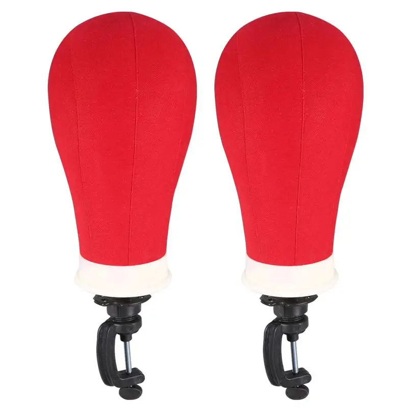

2pcs Canvas Block Model Display Mannikin Head Canvas Block Mannequin Head for Hair Styling Practice Wig Making Display