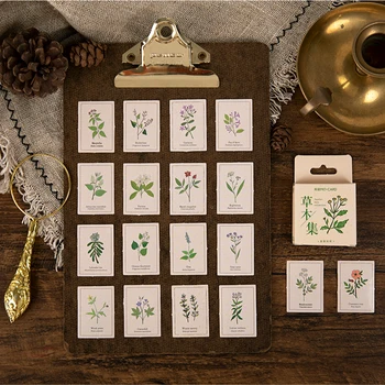 

46 Pcs/pack Retro Herbal Plants Decorative Stickers Scrapbooking Stick Label Diary Stationery Album Bullet Journal Stickers