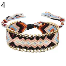 Этнический ручной работы Многоцветный Веревка Шнур Тканый Плетеный браслет с браслетом дружбы браслет модные наручные ювелирные изделия подарок на день рождения V