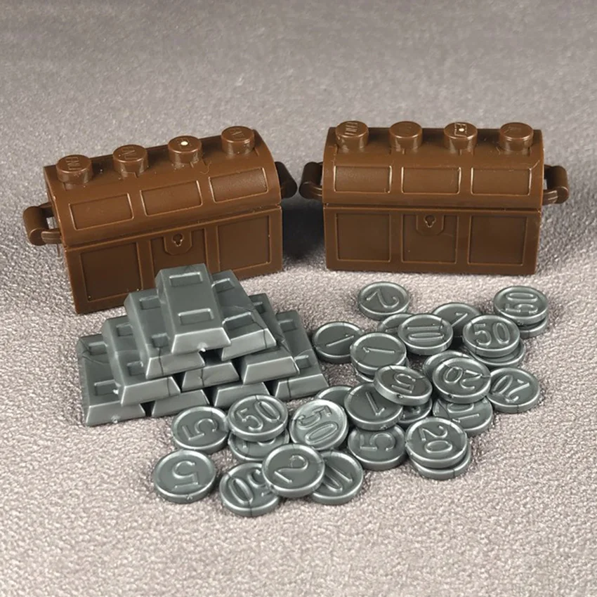 Small Value Gold Silver Coin Brick Building Blocks Set Compatible Legoingly City MOC Accessories Parts Bricks DIY Kids Toys Gift (2)