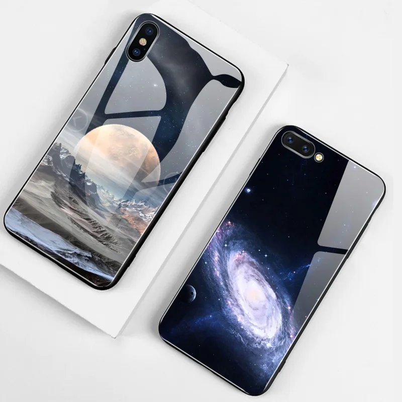 Роскошный чехол для телефона из закаленного стекла iPhone 11 Pro Max X XS MAX XR 8 7 6 6S Plus