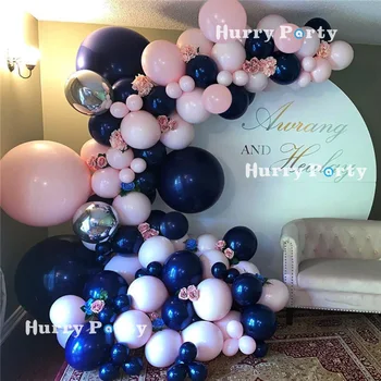 

115Pcs/Set Diy Birthday Balloon Garland Arch Kit Macaron Pink 4D Round Silver Foil Balloons For Adult Wedding Party Decorations