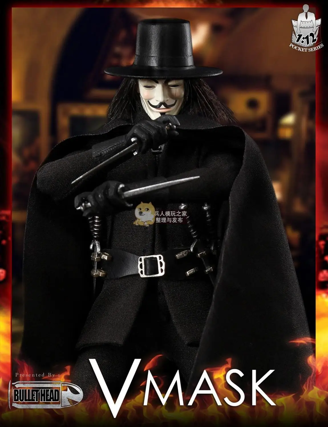 Коллекция 1/12, цилиндрическая голова BH004 1/12 VMASK V для вендетты, Мужская фигурка, набор, экшн-фигурка, модель, игрушка, подарок для фанатов
