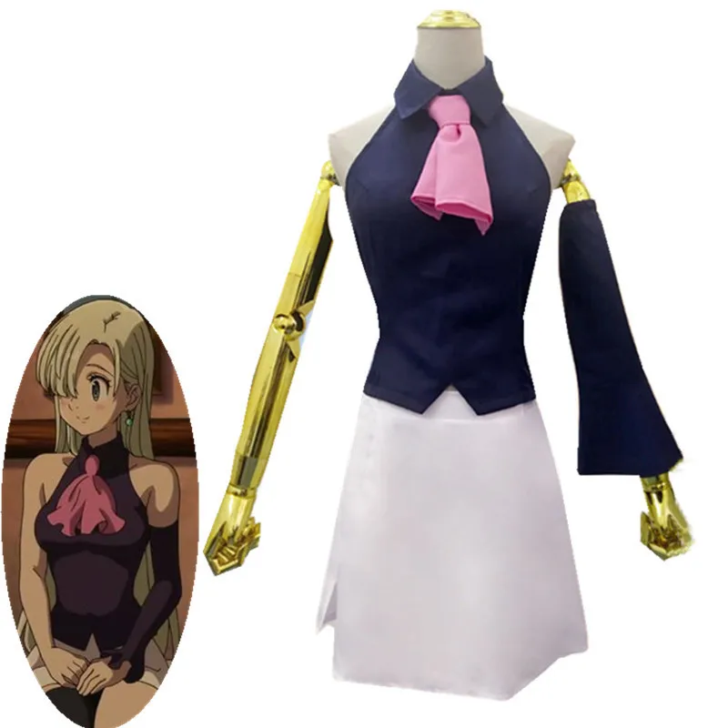 

Anime The Seven Deadly Sins Elizabeth Lyons Cosplay Costume Girl Short Sleeve Short Skirt Uniform