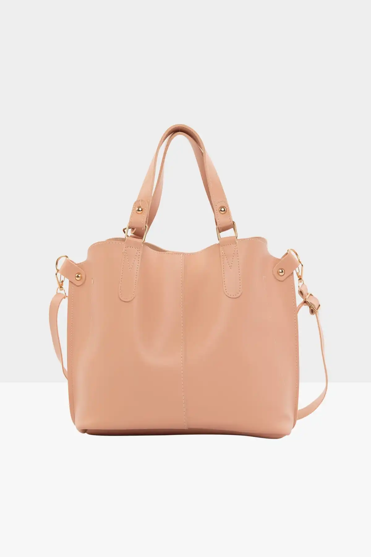 Female Three Compartment Studs Detail Bag-Shoulder & Tote Bag