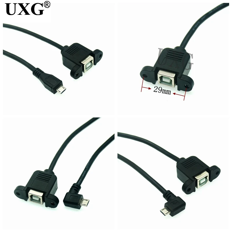 1x Панельное крепление для принтера USB 2 0 B гнездо микро-USB 5-контактный Штекерный