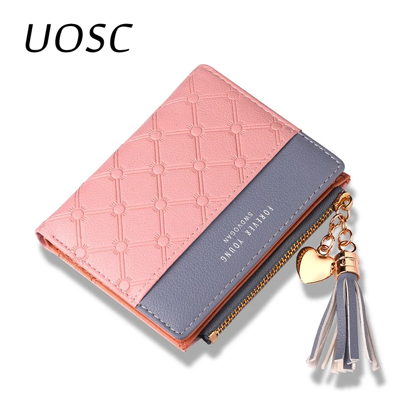 Кошелек UOSC женский кожаный милый модный удлиненный бумажник на молнии