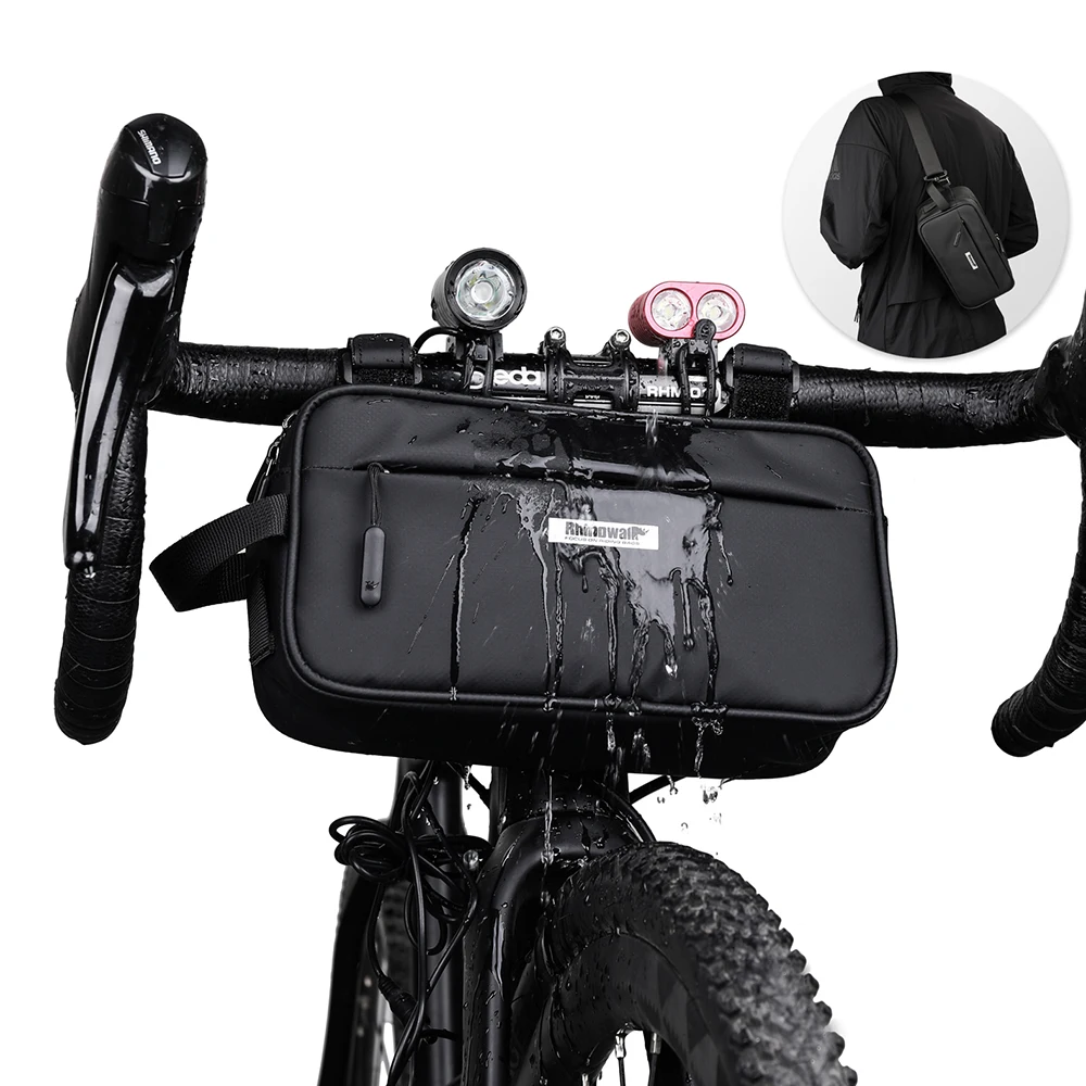 Sacoche de guidon de vélo Sac de vélo multifonction de 2 litres avec bandoulière pour