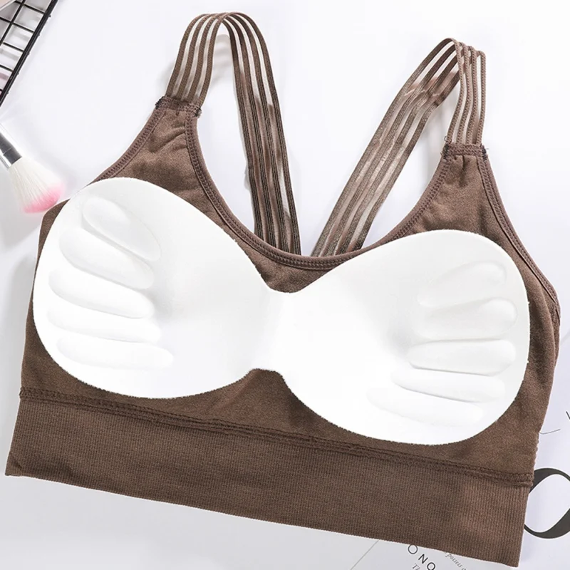 Спортивный бюстгальтер без косточек, женский топ с буквенным принтом и эффектом пуш-ап