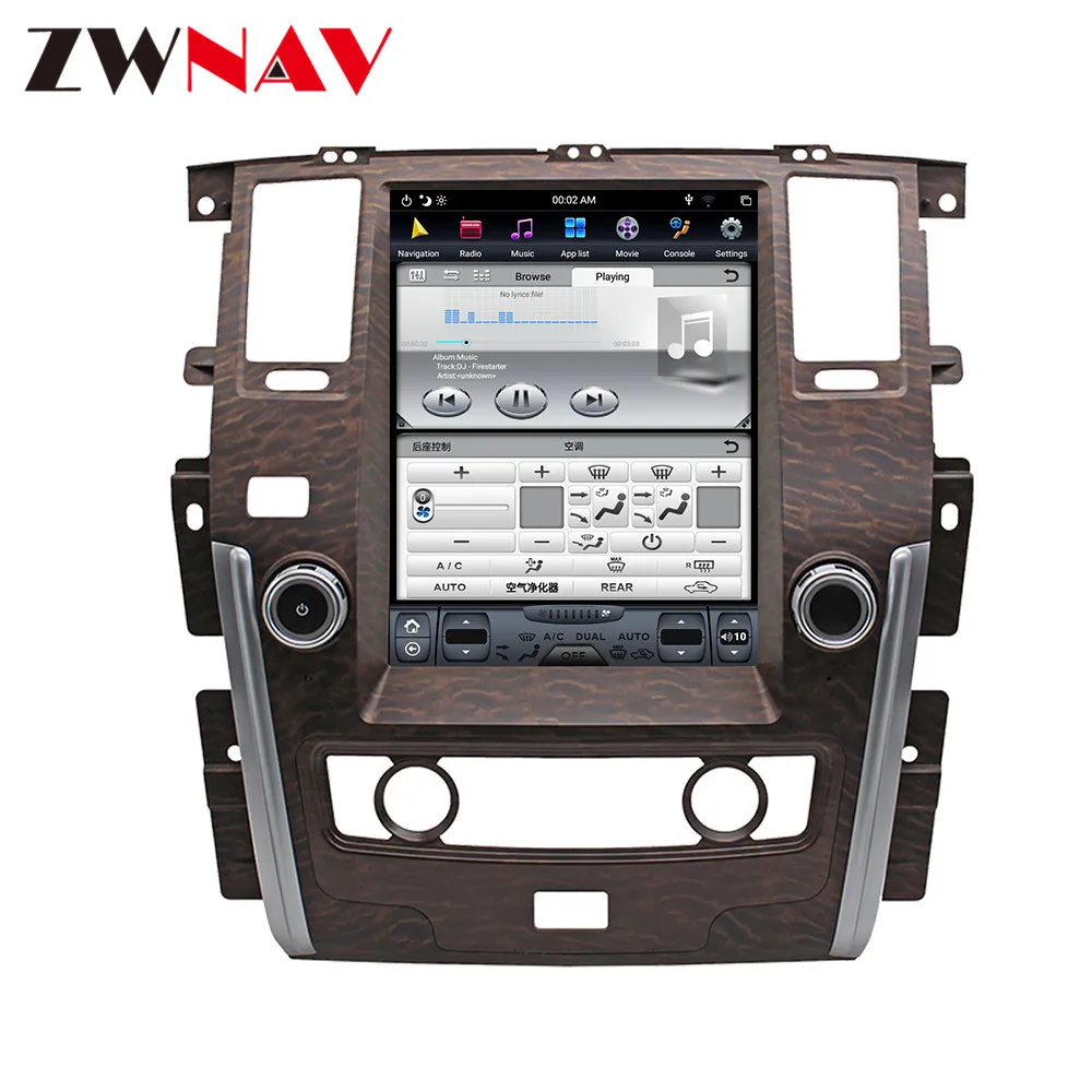 Sale Android 9 4GB DSP Tesla style PX6 Car GPS Navigation For NISSAN PATROL 2010+ head unit multimedia player autoradio tape recorder 5